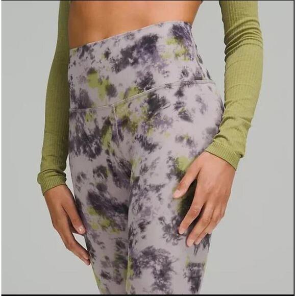 #2L -Lululemon Align High-Rise Pant 28" Size 12 Radial Tie Dye Mauve Grey Multi - Picture 3 of 3